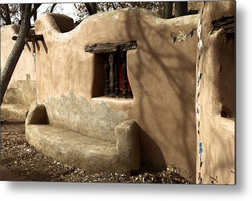 New Mexico Metal Print featuring the photograph A bench in old town by Jeff Swan