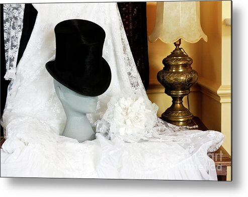 Top Hat Metal Print featuring the photograph A Bridal Scene by Terri Waters