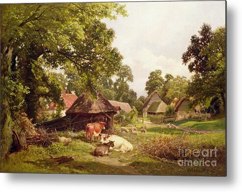 Cottage Metal Print featuring the painting A Cottage Home in Surrey by Edward Henry Holder
