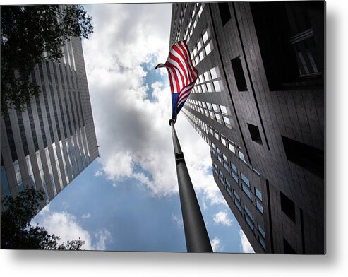 Charlotte Clouds Metal Print featuring the photograph A Flag In Charlotte by Greg and Chrystal Mimbs