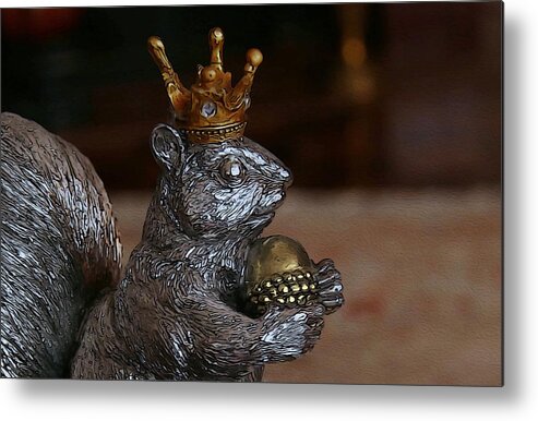 Squirrel Metal Print featuring the photograph A King for A Day by Yvonne Wright