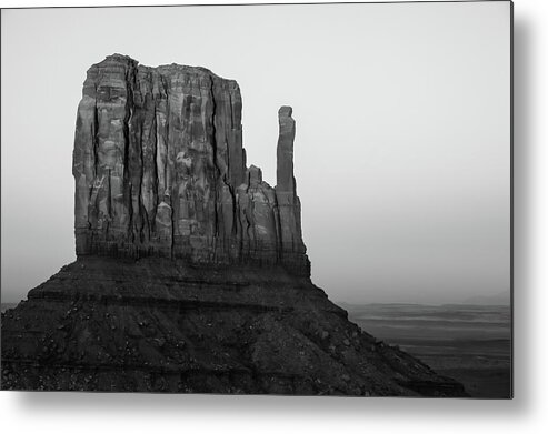 Monument Valley Metal Print featuring the photograph A Monument of Stone Black and White by Gregory Ballos