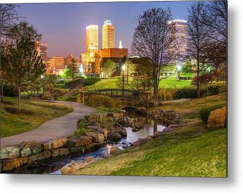 Tulsa Metal Print featuring the photograph A Night at the Park - Tulsa Oklahoma by Gregory Ballos