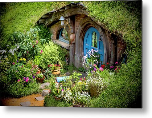 Hobbits Metal Print featuring the photograph A Pretty Hobbit Hole by Kathryn McBride