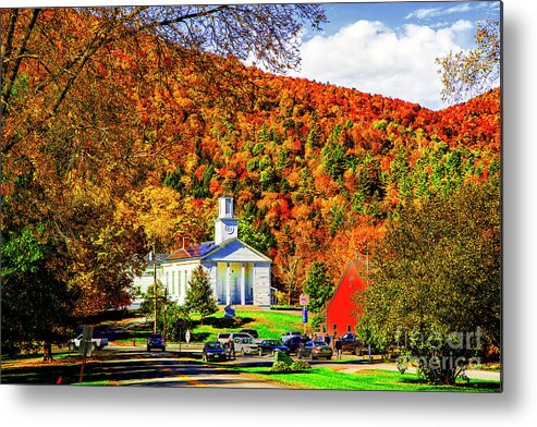 Vermont Small Towns Old History Autumn Metal Print featuring the photograph A Small Town in Vermont by Rick Bragan