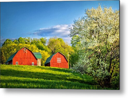 A Spring Evening In The Country Metal Print featuring the photograph A Spring Evening in the Country by Carolyn Derstine