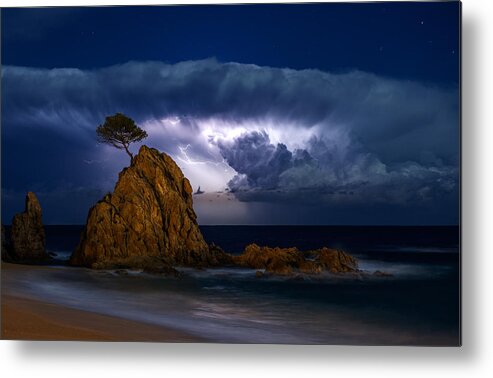 Landscape Metal Print featuring the photograph A Storm Behind The Pine by Jordi Ferre