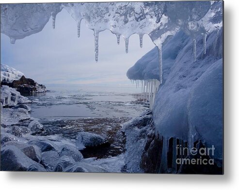 Ice Cave Metal Print featuring the photograph A Superior Ice Cave by Sandra Updyke