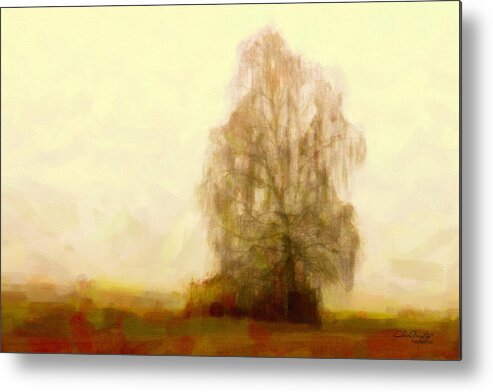 Landscape Metal Print featuring the painting A Tree by Chris Armytage