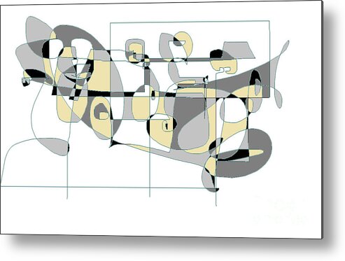 Abstract Geometric Digital Painting Metal Print featuring the digital art A Trip to the Dentist by Nancy Kane Chapman