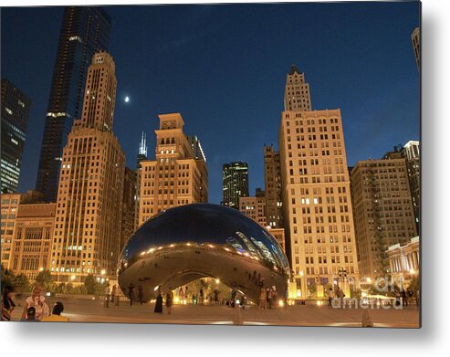 Anish Kapoor Metal Print featuring the photograph A View from Millenium Park at Night by David Levin