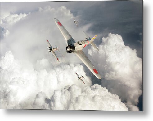 Zero Metal Print featuring the photograph A6M Zero fighters by Gary Eason
