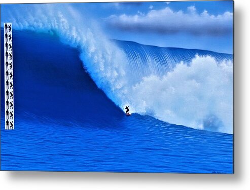 Surfing Metal Print featuring the painting Jaws - Biggest Ever PADDLED by John Kaelin