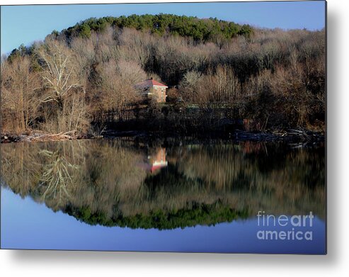 River Reflection Metal Print featuring the photograph Above The Waterfall Reflection by Michael Eingle