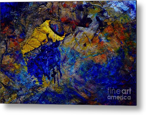 Abstract Metal Print featuring the painting Abstract Composition by Michal Boubin