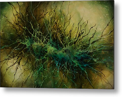 Abstract Metal Print featuring the painting Abstract Design 69 by Michael Lang