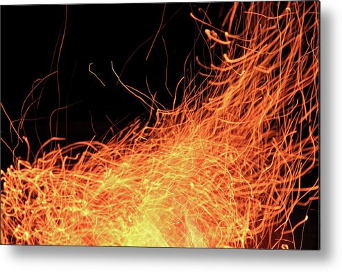 Fire Metal Print featuring the photograph Abstract Flames by Angela Murdock