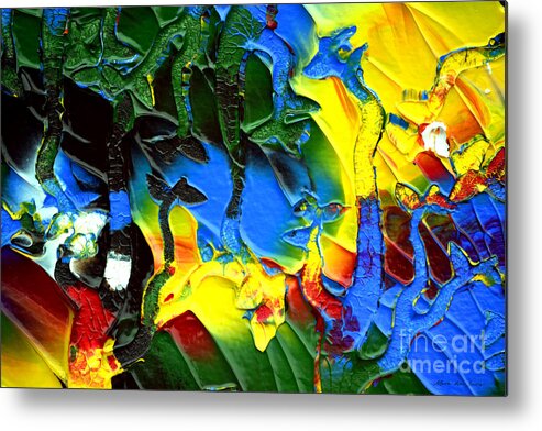 Abstract Metal Print featuring the painting Abstract K12716 by Mas Art Studio