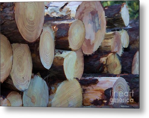 Abstract Metal Print featuring the photograph Abstract Log Pile by Roberta Byram