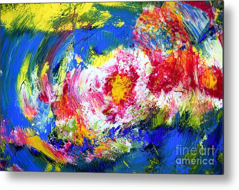 Abstract Metal Print featuring the painting Abstract NL2416 by Mas Art Studio