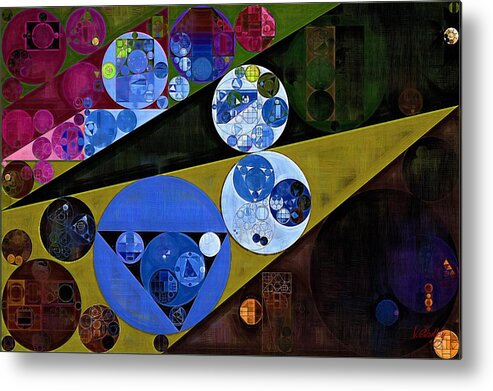 Paintings Metal Print featuring the digital art Abstract painting - Cerulean blue by Vitaliy Gladkiy