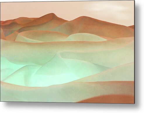 Abstract Metal Print featuring the digital art Abstract Terracotta Landscape by Deborah Smith