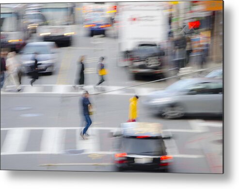 Traffic Metal Print featuring the photograph Abstract Traffic by Erik Burg