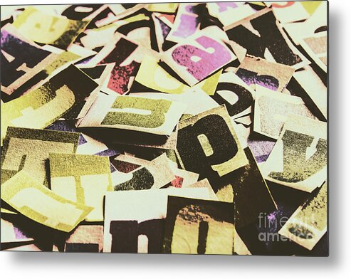 Newsprint Metal Print featuring the photograph Abstract typescript by Jorgo Photography