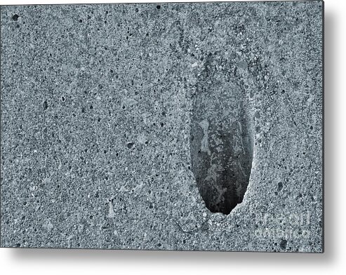 Concrete Cement Hole Abyss Black White Monochrome Metal Print featuring the photograph Abyss 2811 by Ken DePue