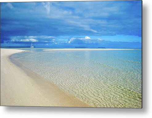 Beach Metal Print featuring the photograph ADAGIO alone in Ouvea, South Pacific by Dorothy Darden