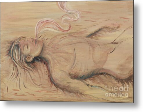 Adam Metal Print featuring the painting Adam and the Breath of God by Nadine Rippelmeyer