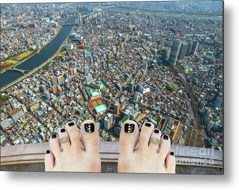 Suicide Metal Print featuring the photograph Aerial Suicide Tokyo by Benny Marty