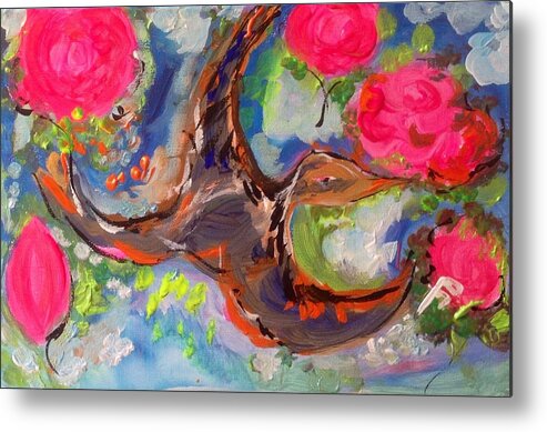 View Metal Print featuring the painting Aerial view by Judith Desrosiers