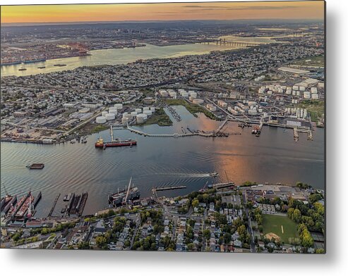 Aerial View Metal Print featuring the photograph Aerial View Port Of NY And NJ l by Susan Candelario