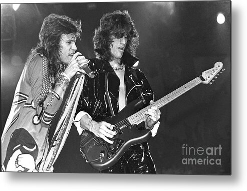 Steven Tyler Metal Print featuring the photograph Aerosmith - Tyler and Perry by Concert Photos