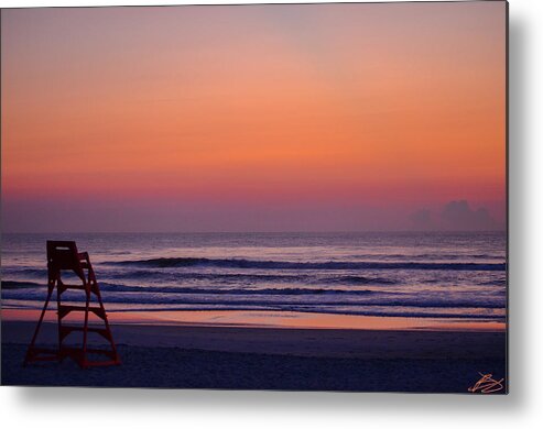 Beach Metal Print featuring the photograph Afterglow Lifeguard by Bradley Dever