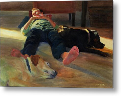 Figure Metal Print featuring the painting Afternoon Slumber by Susan Hensel