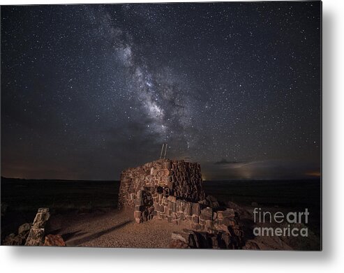 Petrified Forest Metal Print featuring the photograph Agate House at Night2 by Melany Sarafis