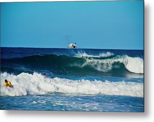 Surfing Metal Print featuring the photograph Air bourne by Stuart Manning