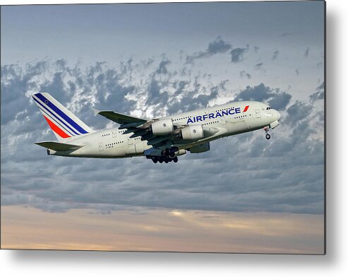 Air France Metal Print featuring the photograph Air France Airbus A380-861 113 by Smart Aviation