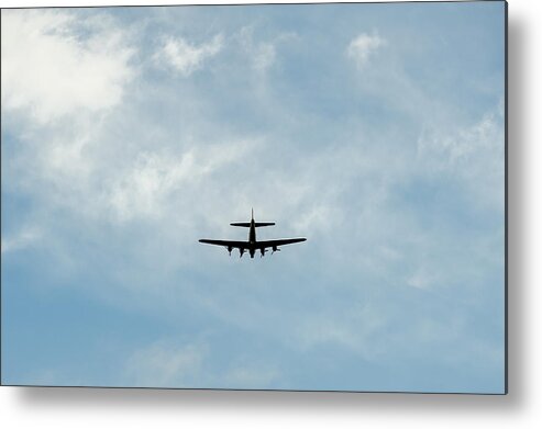 Terry D Photography Metal Print featuring the photograph Airplane Silhouette Minimalist by Terry DeLuco