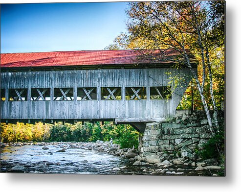 #jefffolger #vistaphotography Metal Print featuring the photograph Albany covered bridge in autumn by Jeff Folger