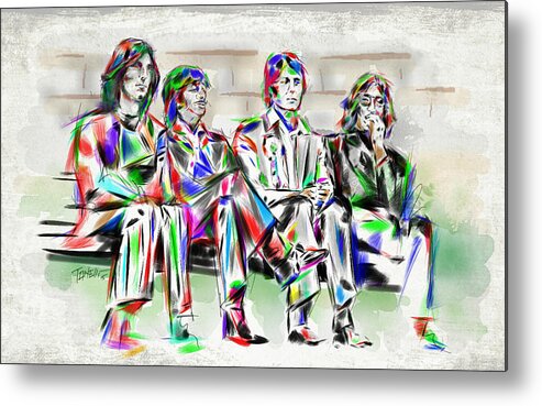 The Beatles Metal Print featuring the mixed media Beatle Love by Mark Tonelli