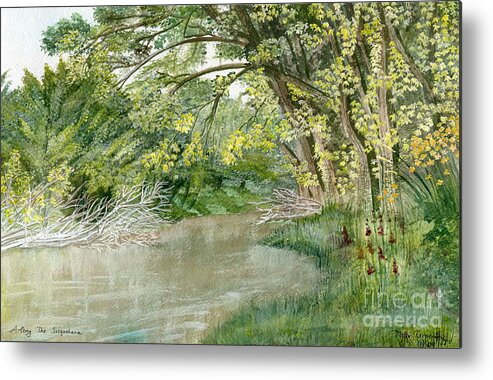 Along The Susquehanna Metal Print featuring the painting Along The Susquehanna by Melly Terpening