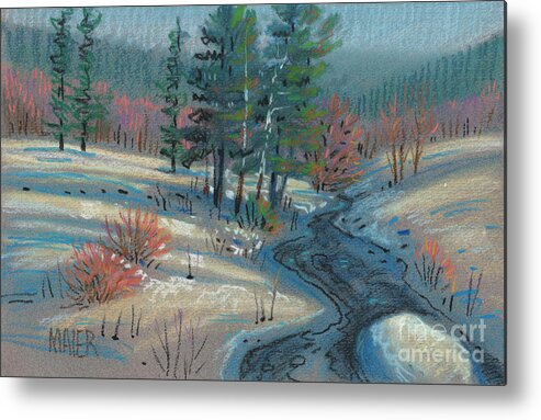 Alpine Metal Print featuring the drawing Alpine Stream by Donald Maier