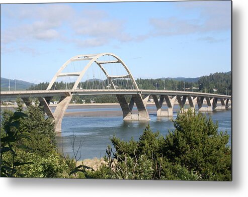 Alsea Metal Print featuring the photograph Alsea Bridge BR 7002 by Mary Gaines