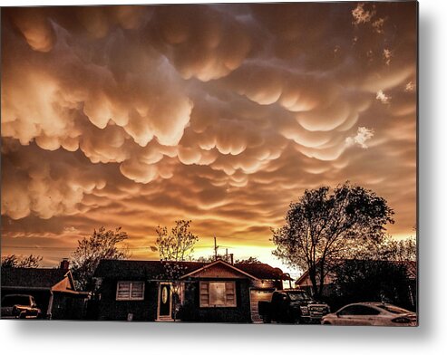 Severe Weather Metal Print featuring the photograph Amarillo Mammatus by Scott Cordell