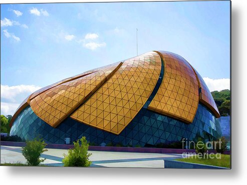 Lam Vien Square Metal Print featuring the photograph Amazing Architecture Sunflower Dome Da Lat Paint by Chuck Kuhn