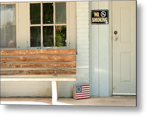 Flag Metal Print featuring the photograph America No Smoking by Steve Augustin