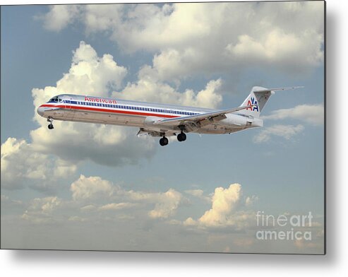 Md80 Metal Print featuring the digital art American Airlines MD-80 by Airpower Art